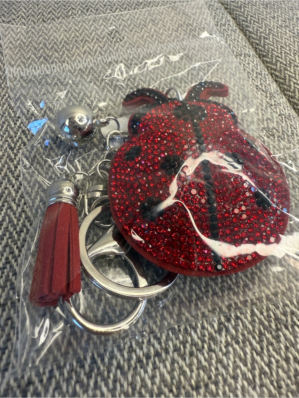 Red Ladybug Crystal Keychain Bag Charm - Picture 5 of 13